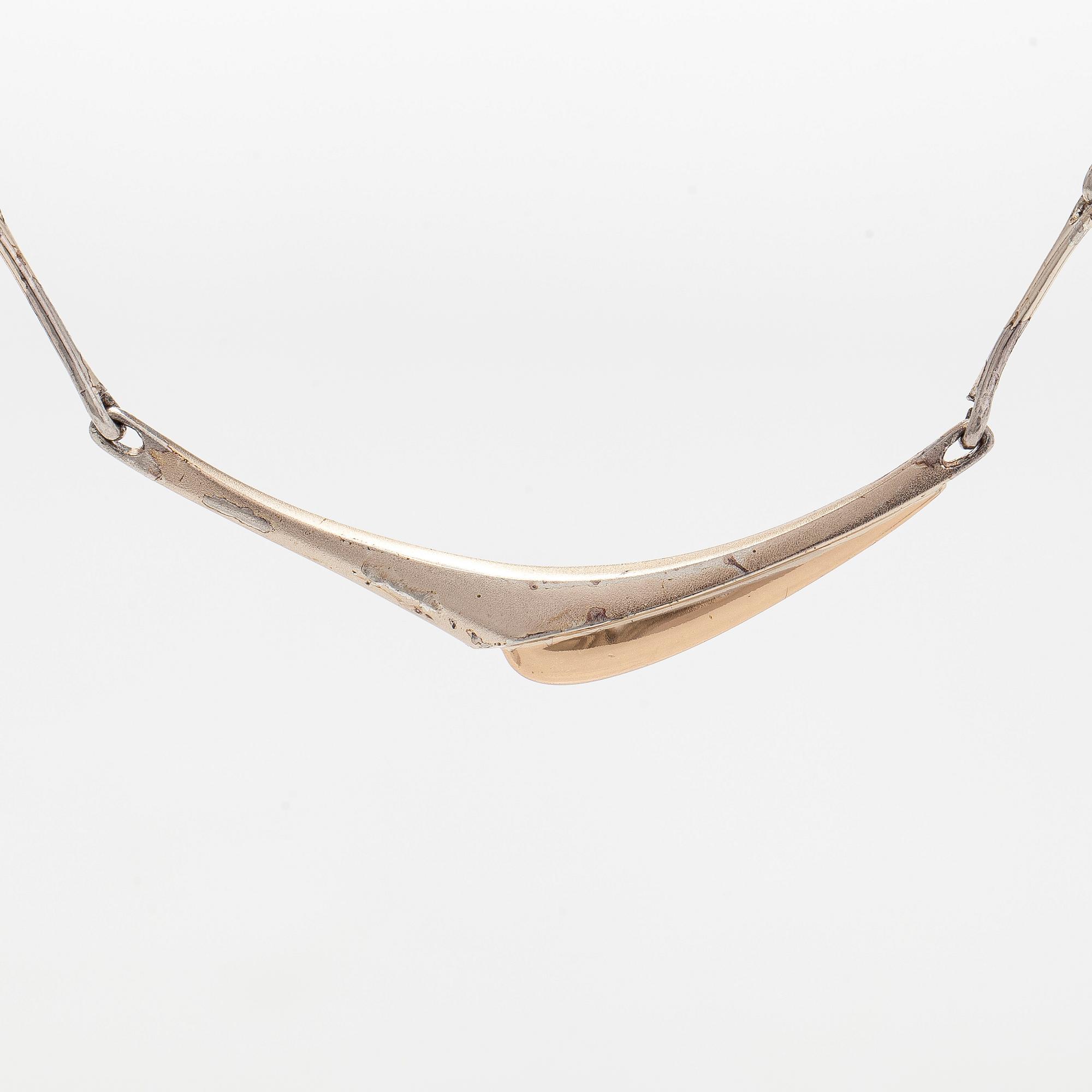 Pekka Hirvonen, kaulakoru, hopeaa, Lapponia, 1990.
