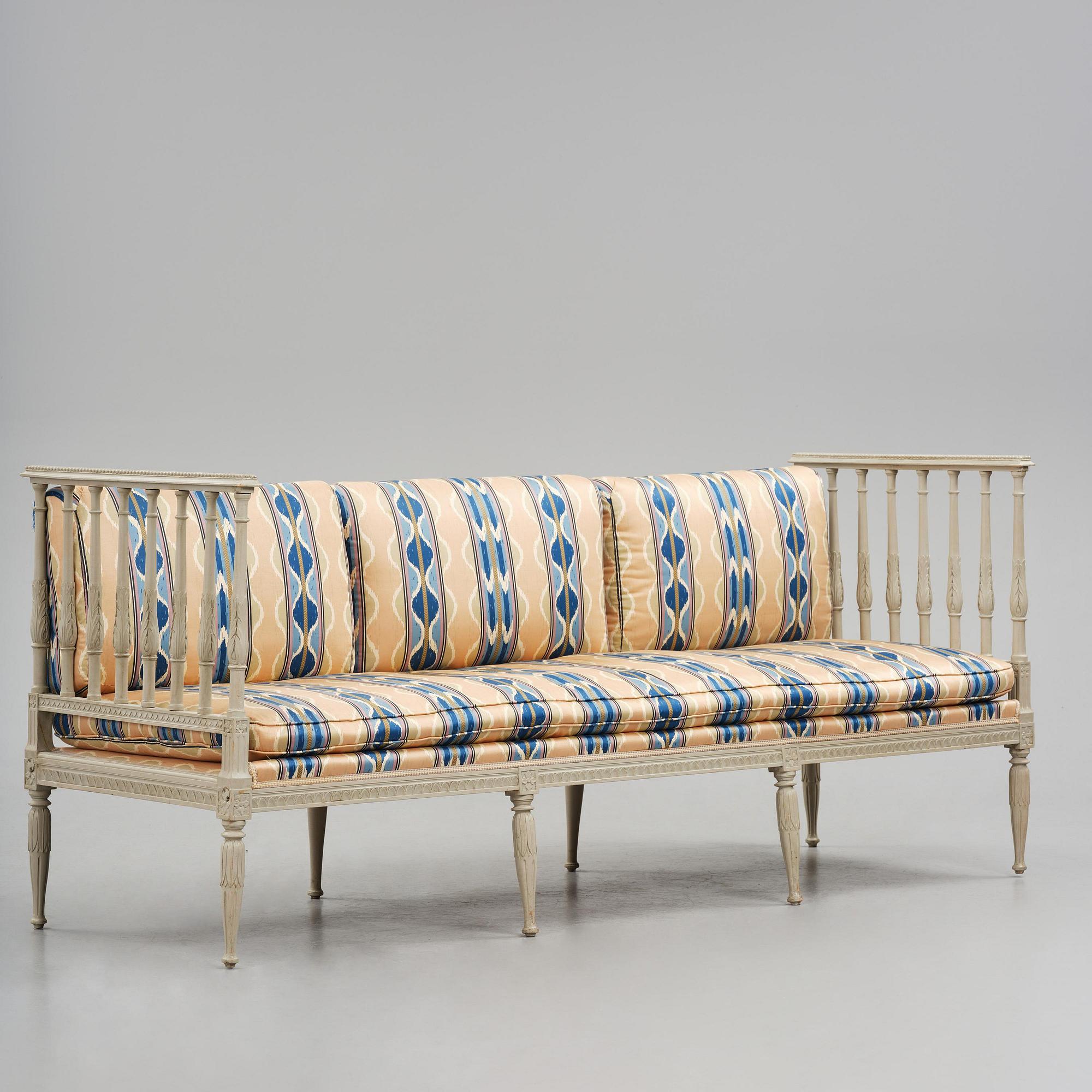 A late gustavian sofa, Stockholm, late 18th century.