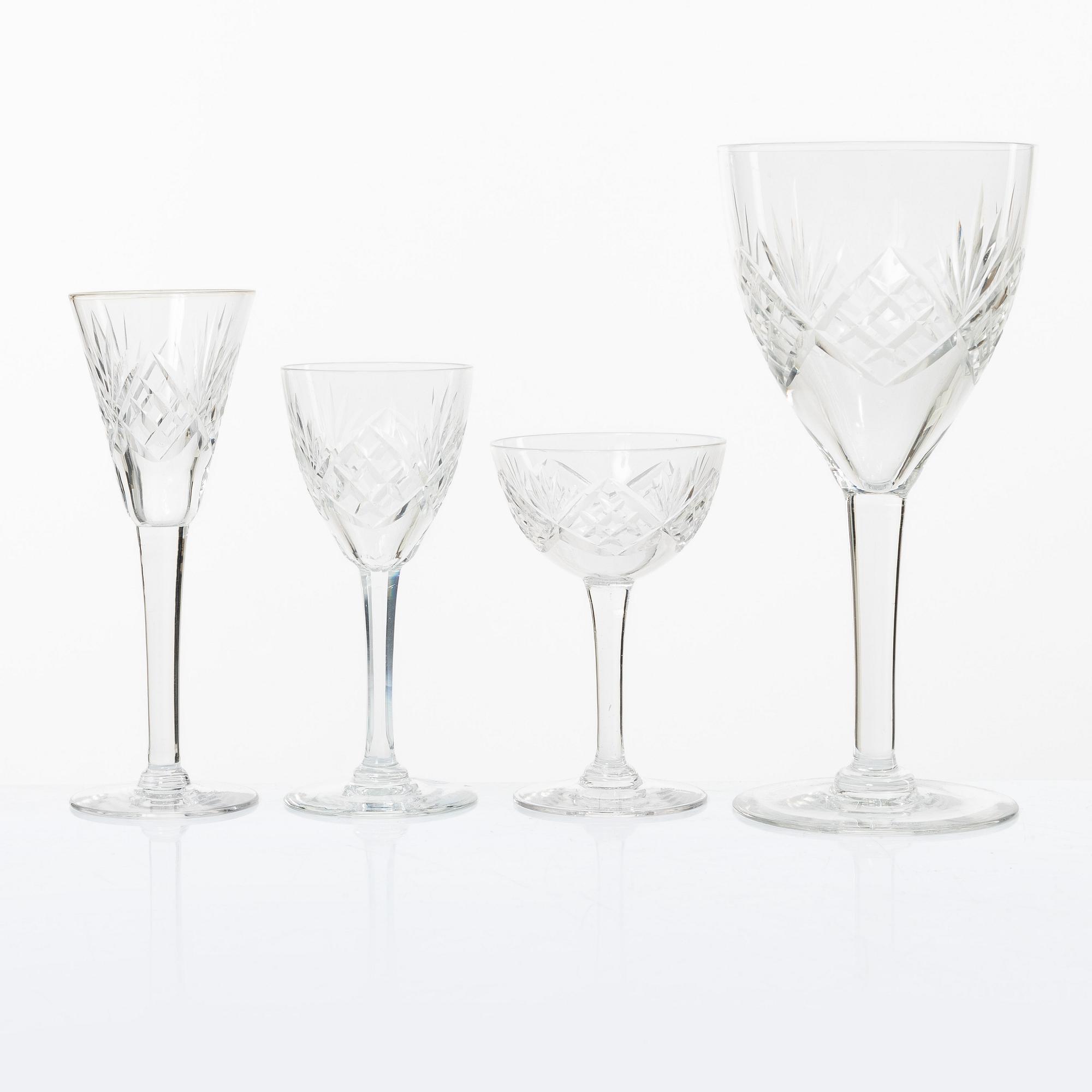 A 48-piece 'Helga' glass service, Kosta, Sweden.