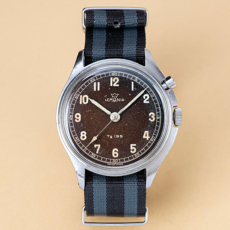Lemania, Tg 195, "Tropical Dial", "Tre Kronor/Three crowns", ca 1954.