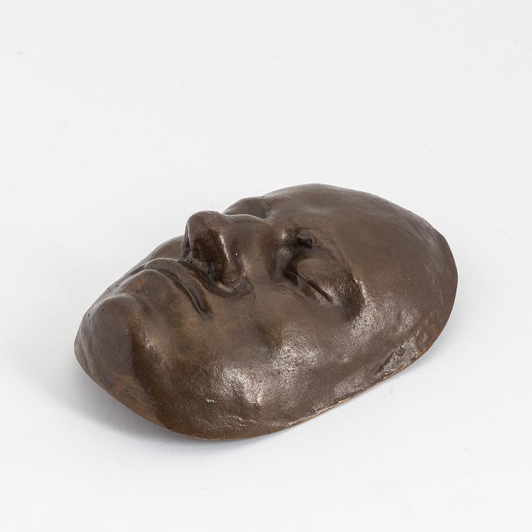 Carl XII's death mask, bronze, probably Finspångs bruk, 20th century.