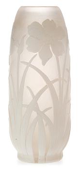 A Karl Lindeberg Art Nouveau cameo glass vase, Kosta.