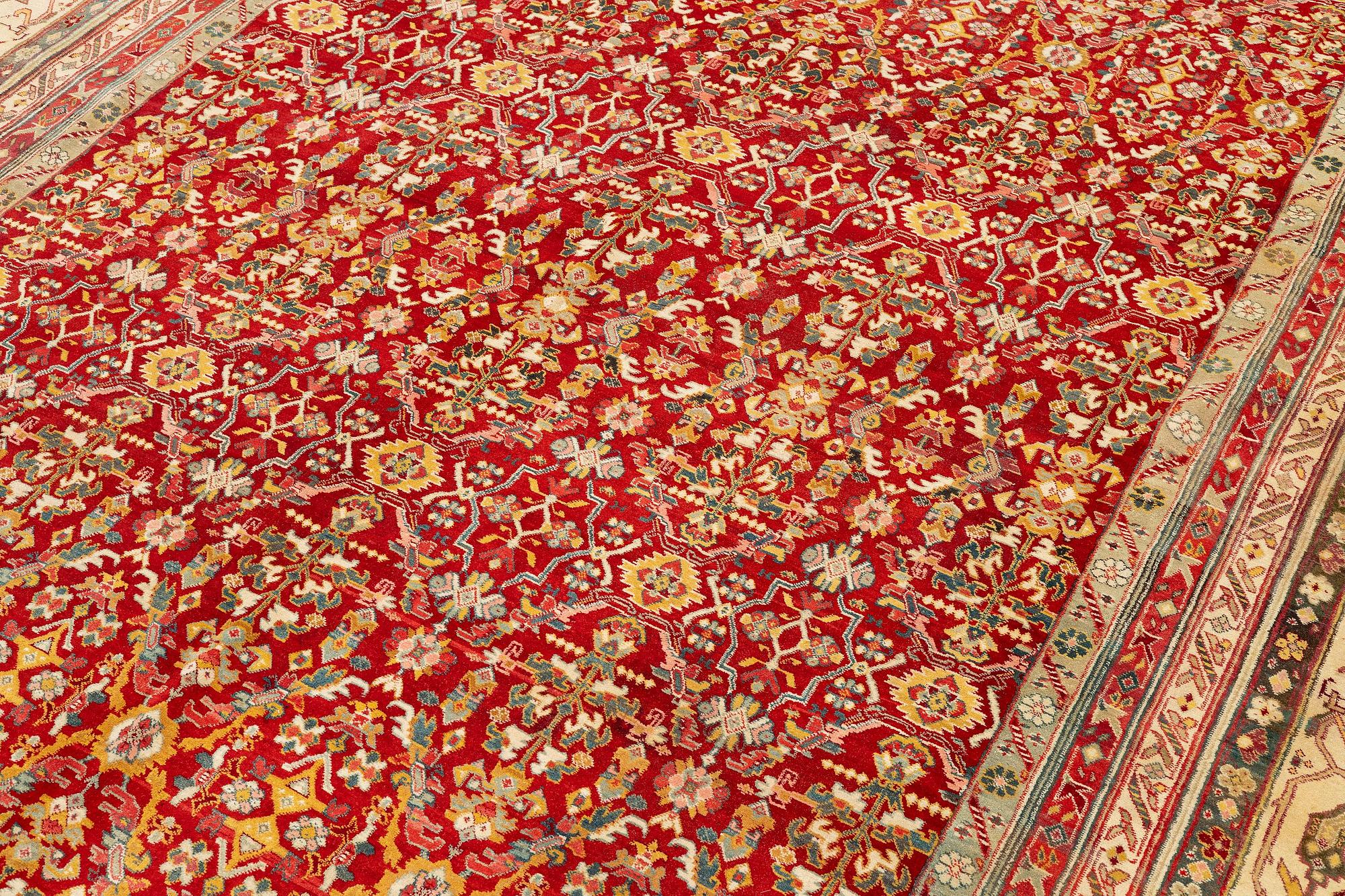 An antique Agra carpet, North India, c. 470 x 370 cm.