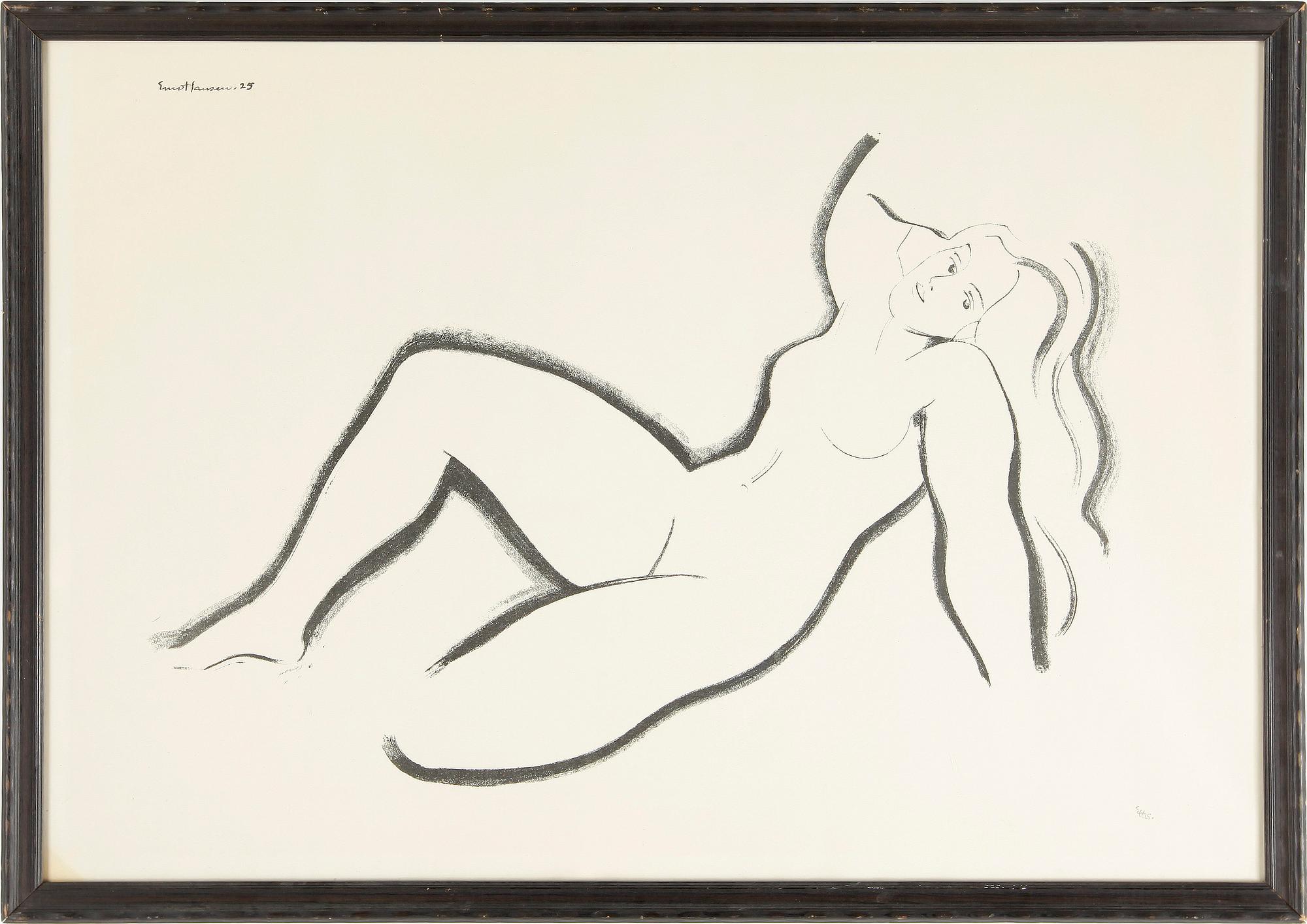 ERNST HANSEN, litografi. Signerad och daterad 25 i blyerts samt i trycket.