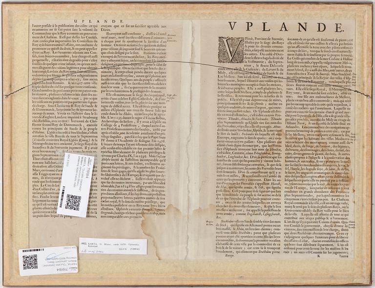 KARTA, "Ducatis Uplandia", Willem Janszoon Blaeu, omkring 1600-talets mitt.