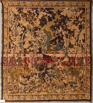 Fabric machine-woven in the Baroque style, approximately 197x215 cm.