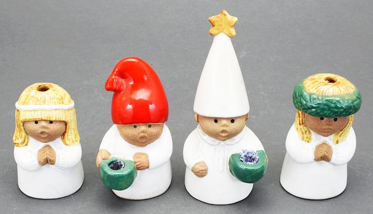 FIGURINER, 4 st, stengods, Lisa Larson, Gustavsberg.