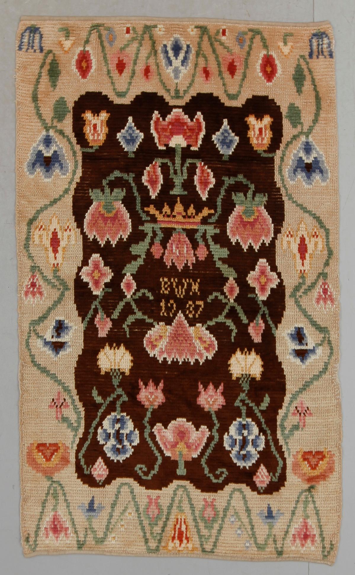 MATTA, flossa, daterad 1937. Ca 206 x 123 cm.