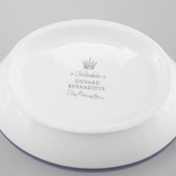 41 pieces of porcelain tableware, model "Christineholm" or "Marianne Royal Blue", 21th century.