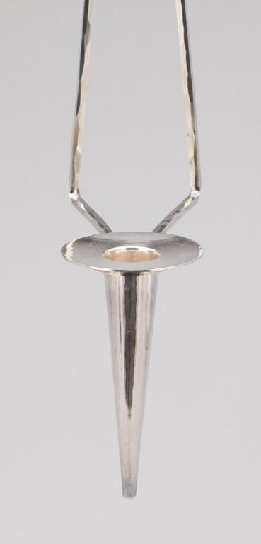 VÄGGLJUSSTAKE, sterlingsilver, Bo Klevert, Stockholm, 1992. Total vikt ca 228g.