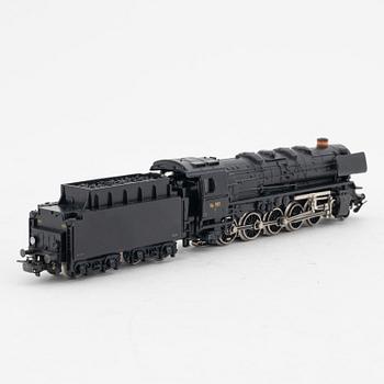 Märklin, ånglok med tender, spår H0, i låda.