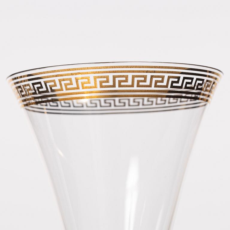 Versace, seven 'Medusa' champagne flutes, Rosenthal, Germany.