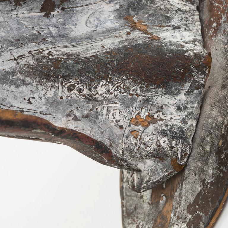 Kaarina Tarkka, a bronze sculpture, signed and dated 1984.