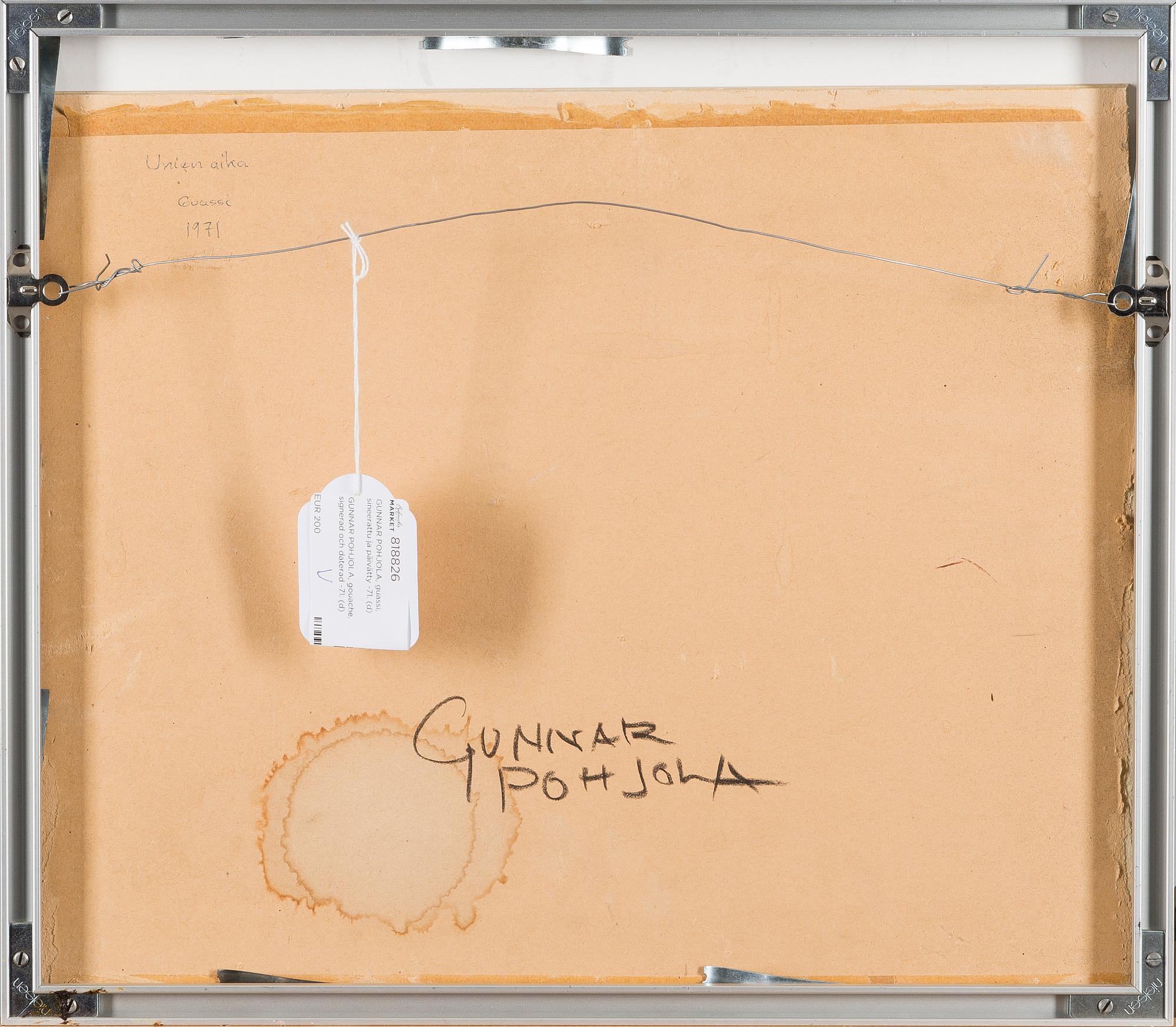 GUNNAR POHJOLA, gouache, signed and dated -71.