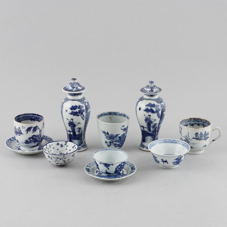 PARTI PORSLIN, Kina, 10 delar, 1700/1800-tal.
