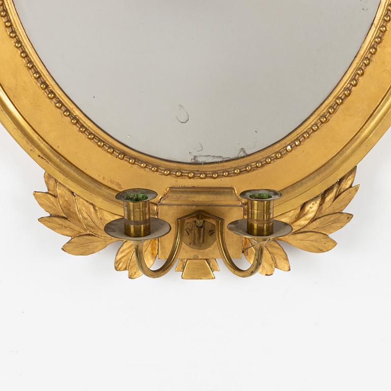 A Gustavian mirror sconce, Sweden, end of the 18th century.