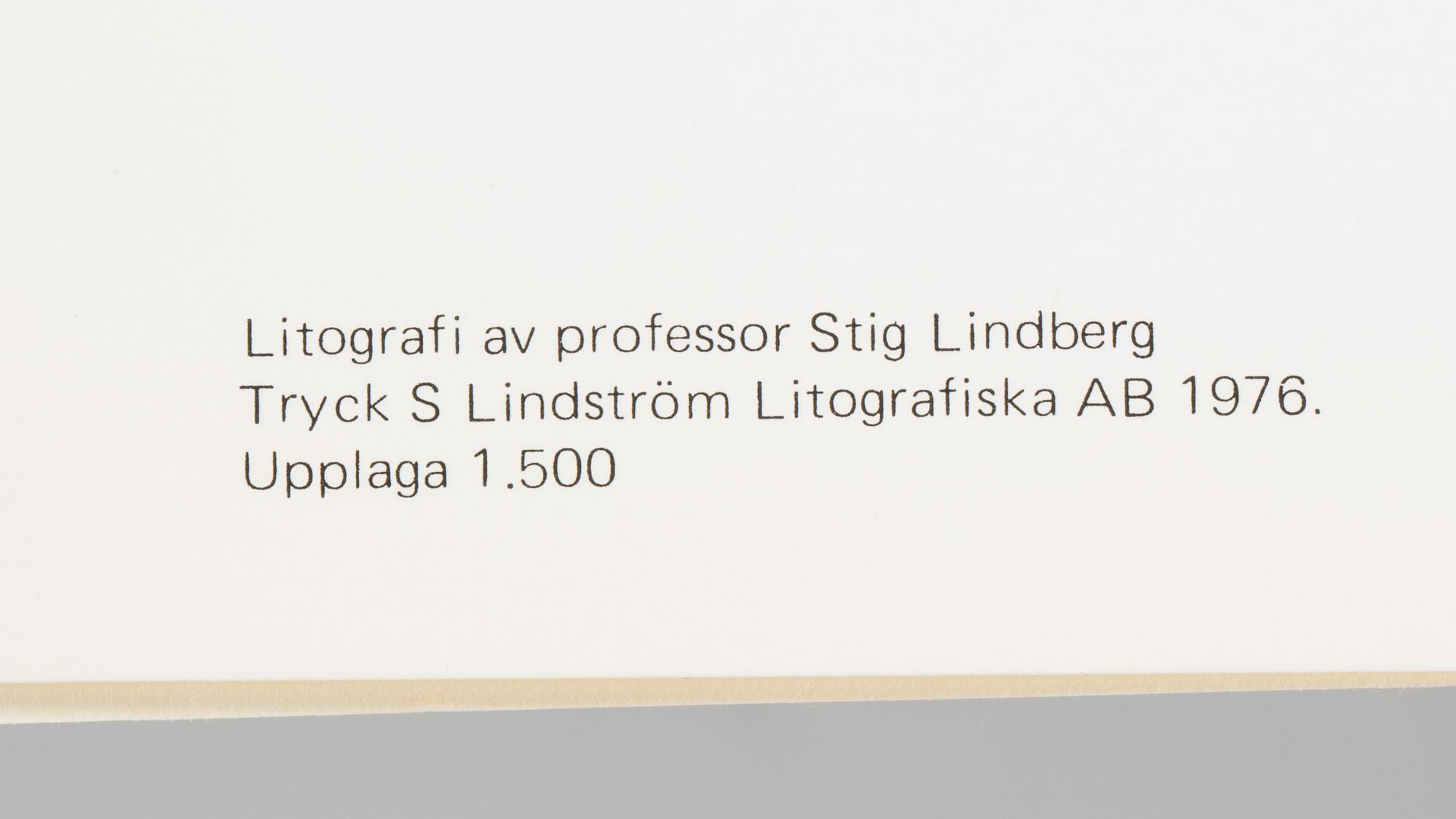 STIG LINDBERG, färglitografi, signerad och daterad -76.