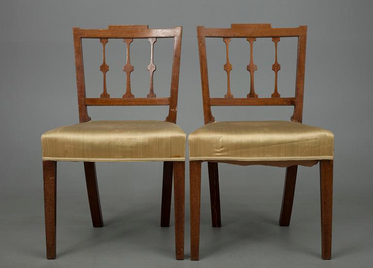 STOLAR, 6 st, mahogny, trol. England, 1900-talets första hälft.