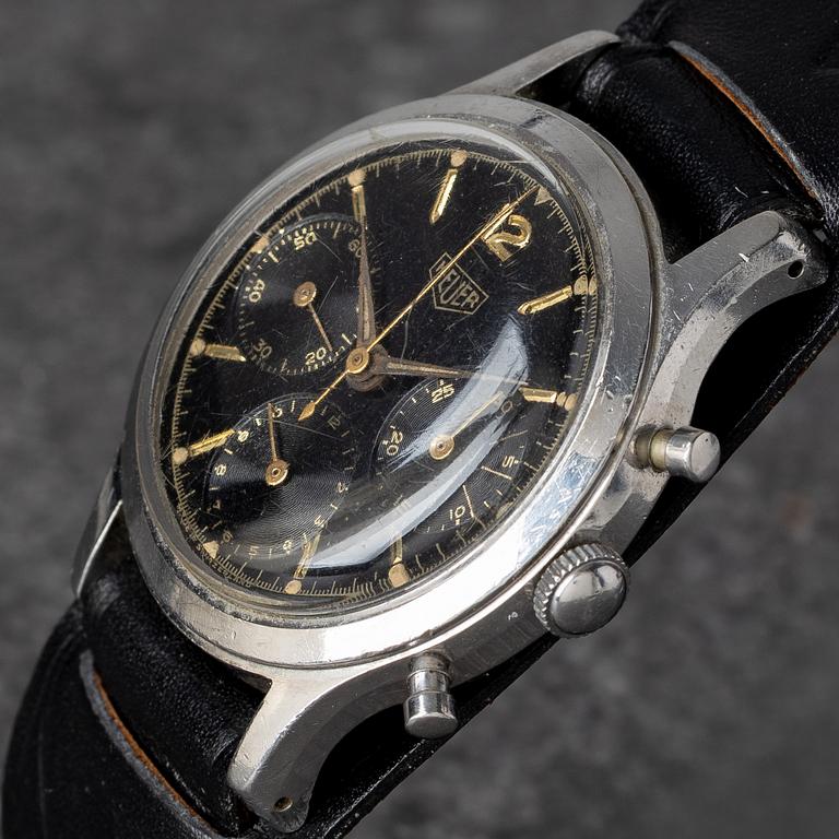 Heuer, "Pre-Carrera", "Gilt dial", chronograph, ca 1960.