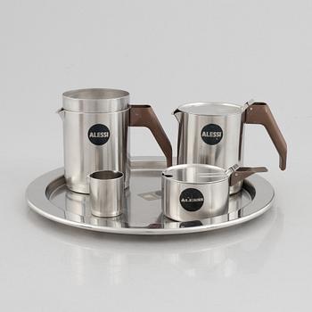 Richard Sapper, a 6 pieces coffee service, Alessi, Italy, 1979/80s.