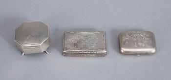 DOSOR, 7 st, silver, mestadels Tyskland, 1800-talets andra hälft - 1900-talets första hälft. Tot silvervikt ca 243 gram.