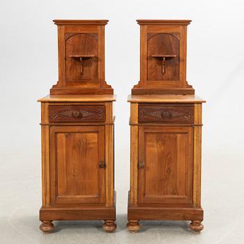 Nightstands, a pair, first half of the 20th century.