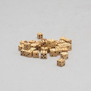 A set of 37 19th century miniature bone dice.