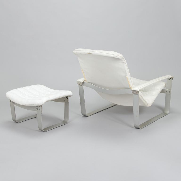 Ilmari Lappalainen, a "Pulkka" easy chair and ottoman for Asko, designed year 1968.
