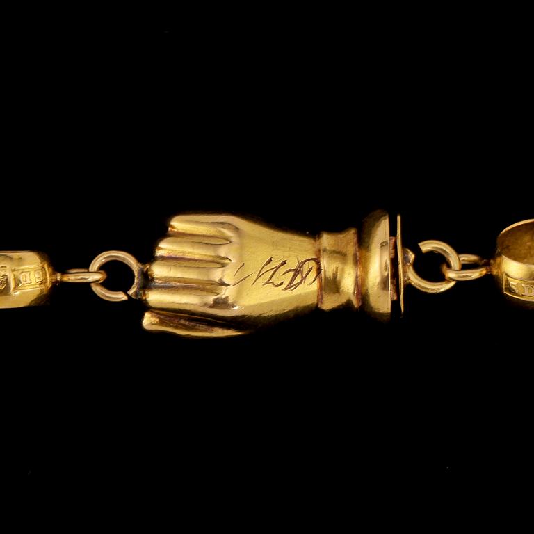 COLLIER, 18k guld, stmpl SD, 1836. Vikt 48 g.