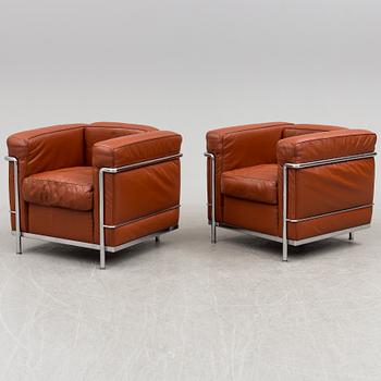 LE CORBUSIER, PIERRE JEANNERET & CHARLOTTE PERRIAND a pair of LC2 easy chairs for Cassina, Italy.