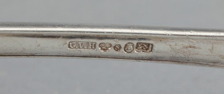 BESTICK, 178 delar, silver, "Svensk rund", CG Hallberg, Stockholm, 1940-/1950-tal. Vikt exkl knivar med stålblad 5239 g.