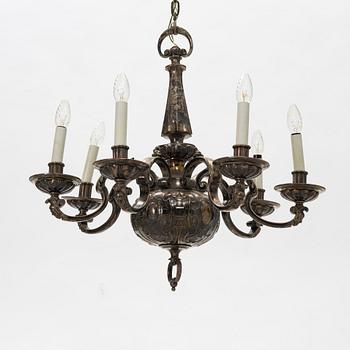 A silver plated chandelier, 1920's.