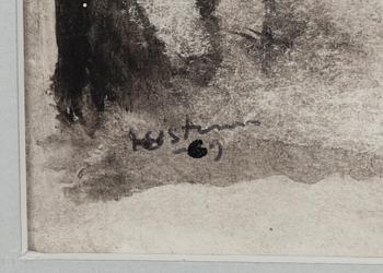 Unto Koistinen, mixed media on paper, signed and dated -69.