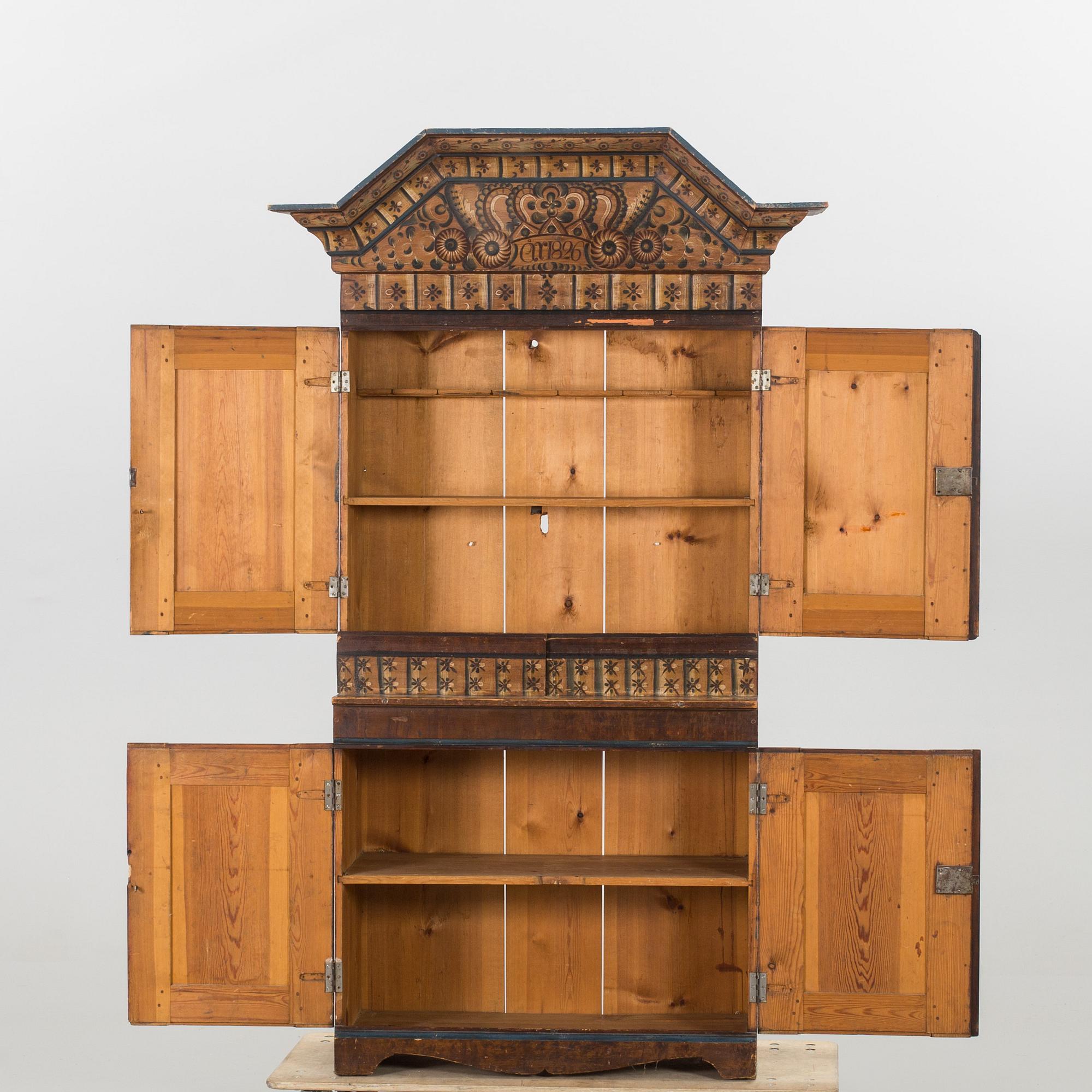 A SWEDISH FOLKLORE CUPBOARD.