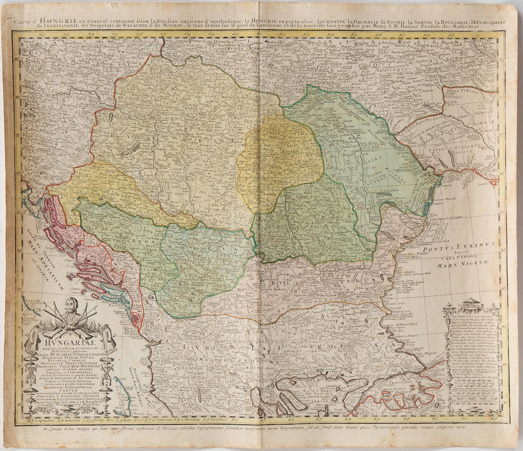JOHANN BAPTIST HOMANN, three hand coloured maps, 18th Century.