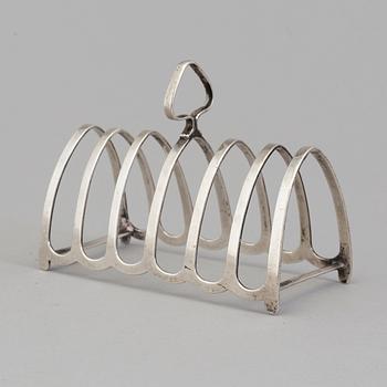 TOASTRACK, silver, Baker&Sons, Birmingham, 1934.