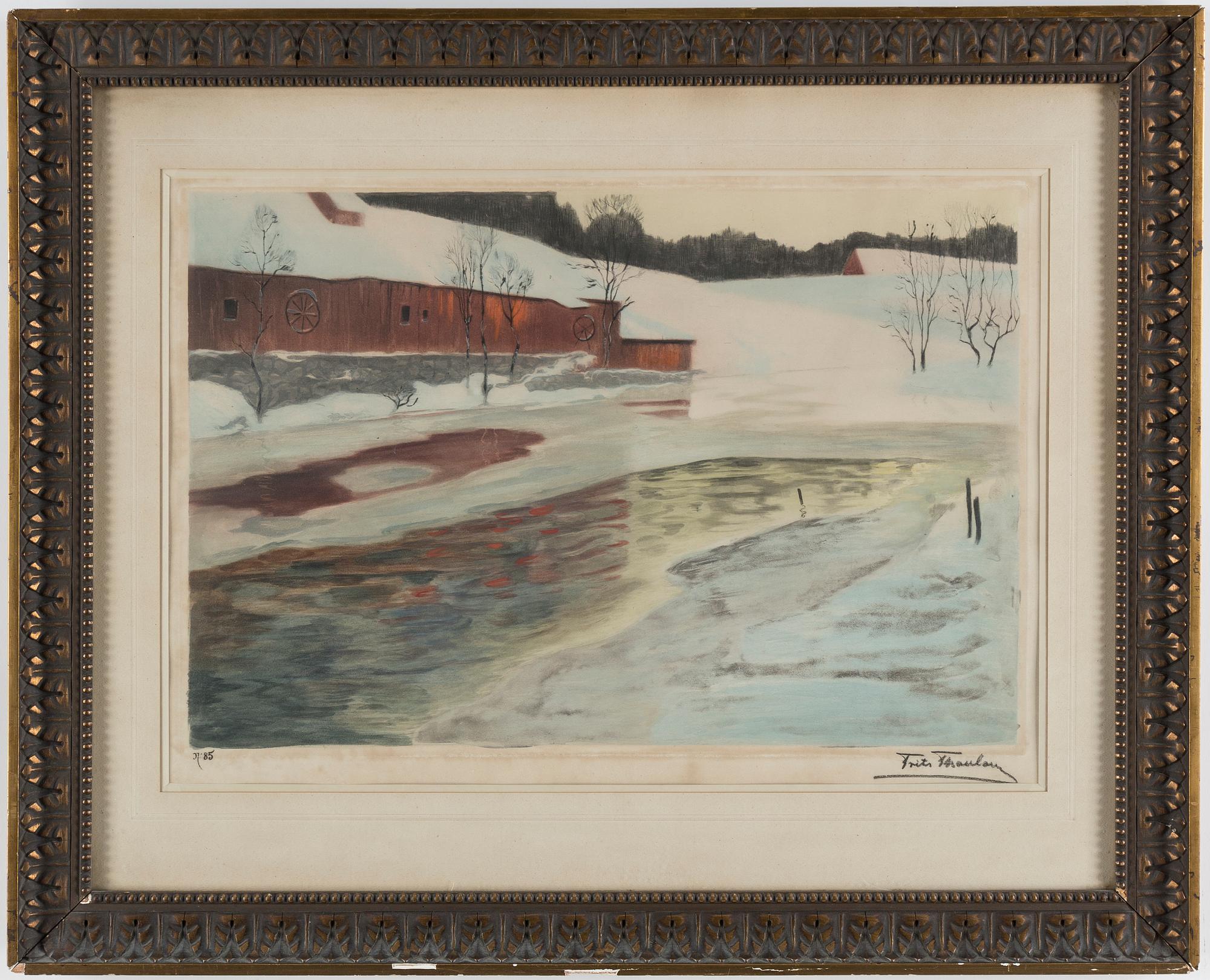 FRITS THAULOW, etching signed and numbered N 85.