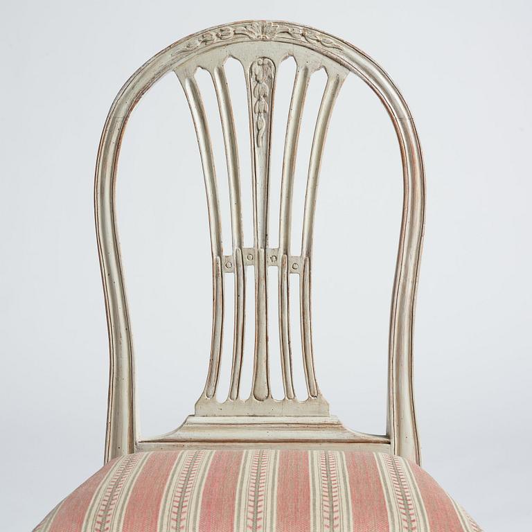 A set of five Gustavian chairs by C J Wadström. (Three later copies will follow the lot).