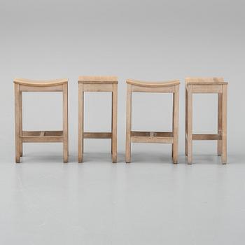 Four oak stools by Jonas Lindvall, 1990's.