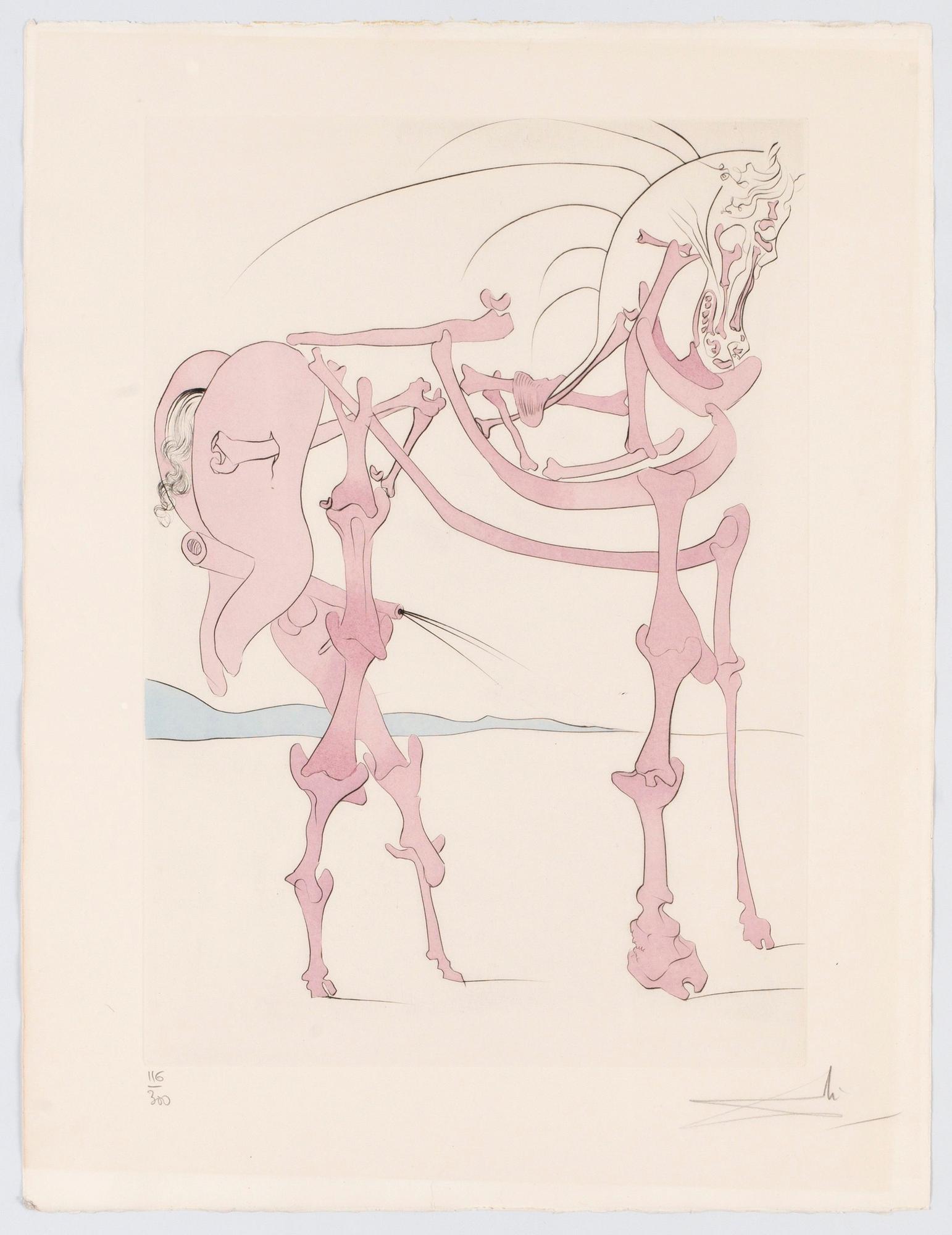 SALVADOR DALI, etsning kolorerad med stencil, sign o numr 116/300, 1975.