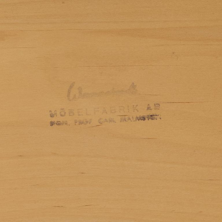 Carl Malmsten, dining table, 2 armchairs, 4 chairs, "Talavid", Waggeryd's Furniture Factory, second half of the 20th century.
