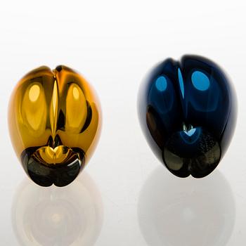 KAJ FRANCK, five 'Usva' glass vases, signed K. Franck, Nuutajärvi Notsjö 1950-60:s.