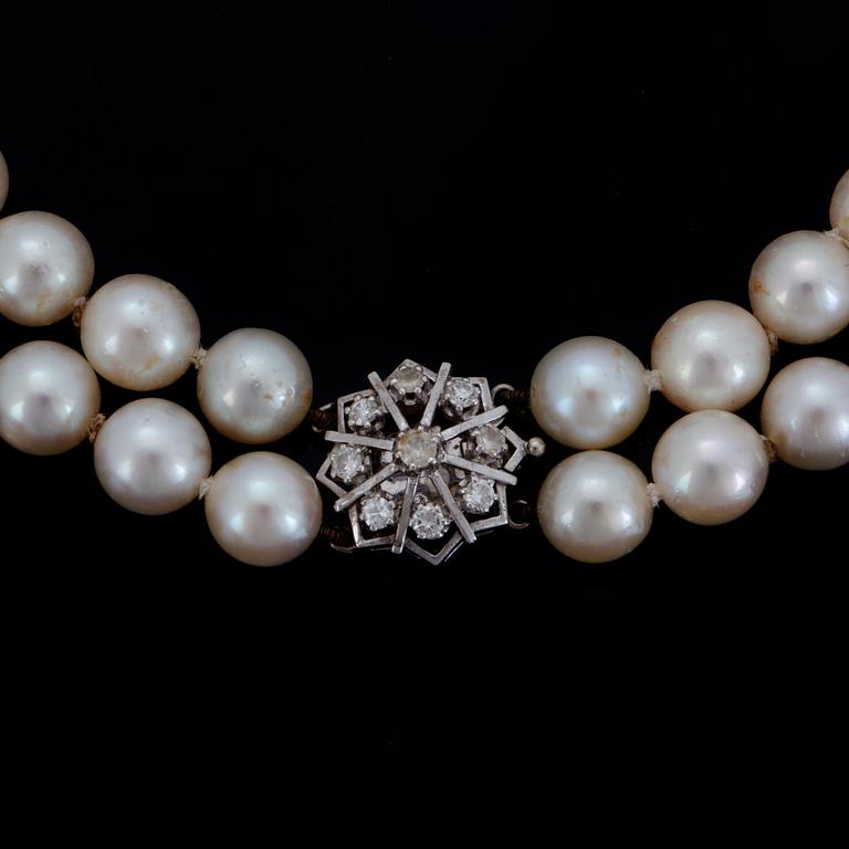 TVÅRADIG PÄRLCOLLIER, , med odlade pärlor.