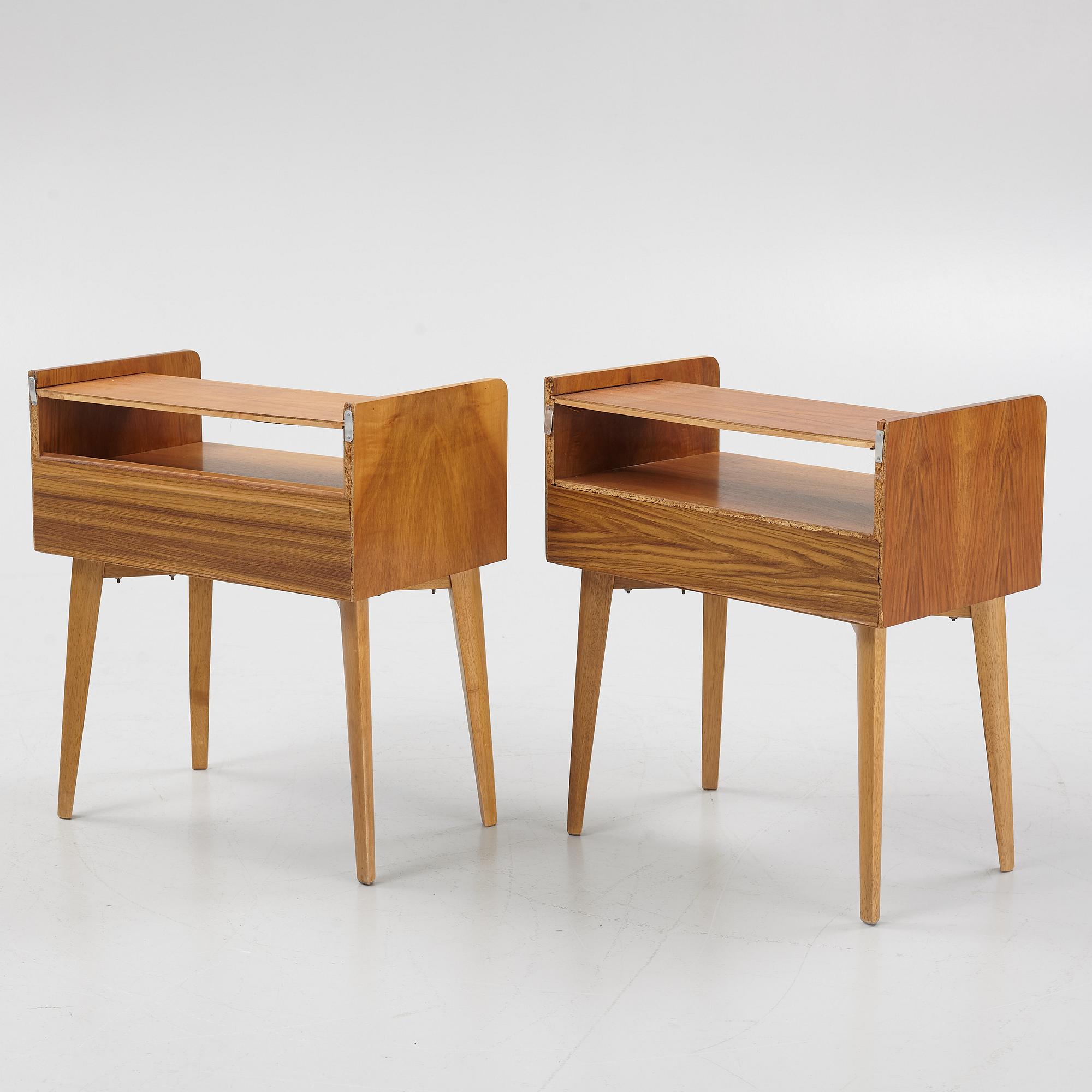 Helmut Magg, sängbord, ett par, WK möbel, 1900-talets mitt.