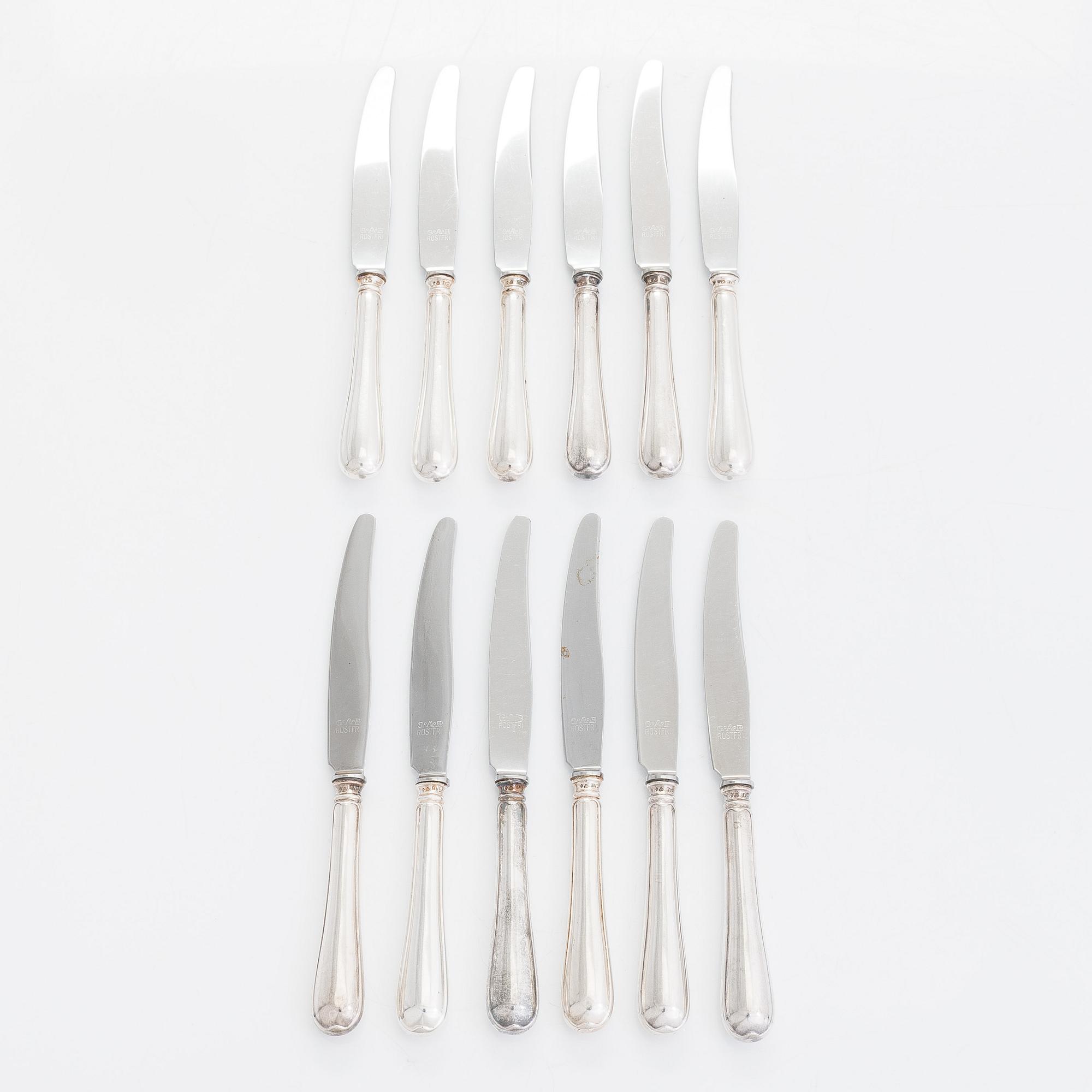 Bestick, 26 st, silver, "Gammal Svensk", GAB, Stockholm, 1950-tal.