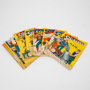 STÅLMANNEN, serietidningar, kompletta årgångar 1950-1953.