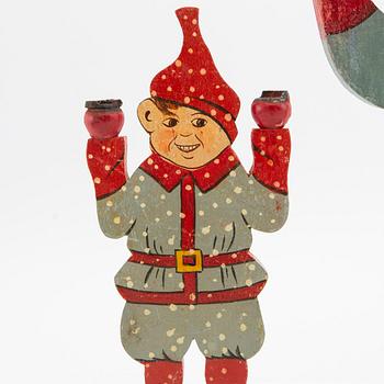 Candelabras and Christmas tree candle holders as well as Christmas tree decorations 22 pcs 20th century.