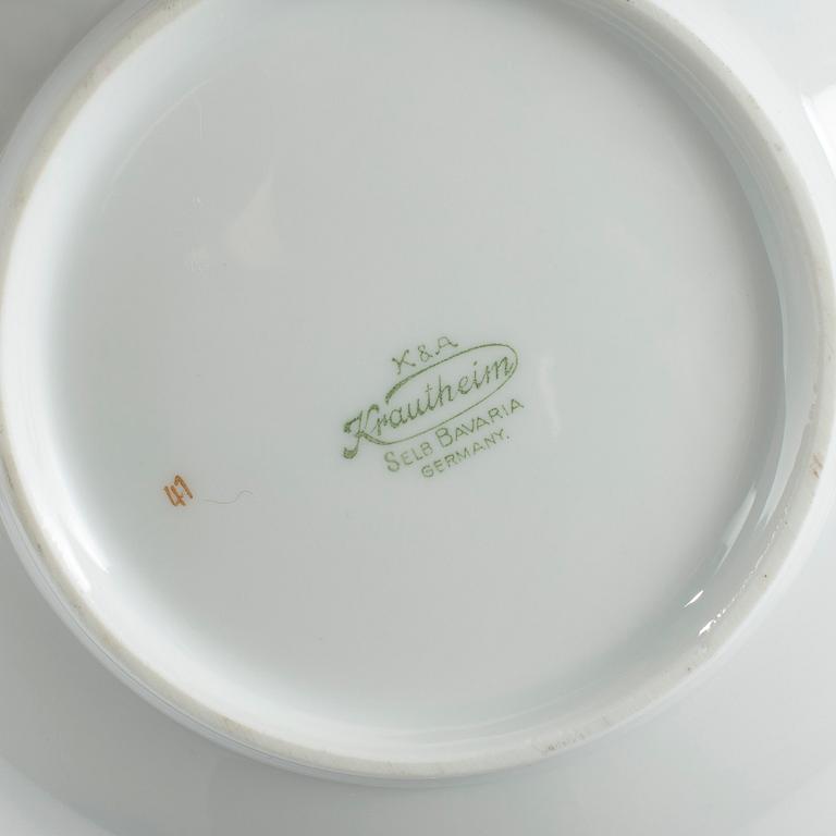 MATSERVIS, 63 delar, porslin, Krautheim, Bavaria, Tyskland, 1900-talets mitt.