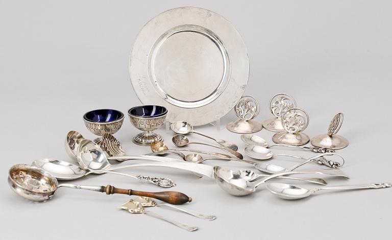 PARTI SILVER, 24 delar, bl a GAB, Stockholm 1914. Tot vikt ca 579 g.