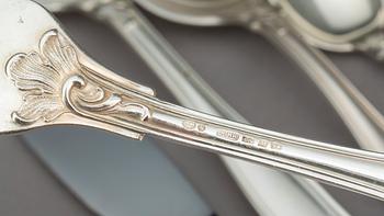 BESTICK, ca 88 delar "Sachsisk", Cohr, silver, 1950-tal, total vikt ca 3200 g.